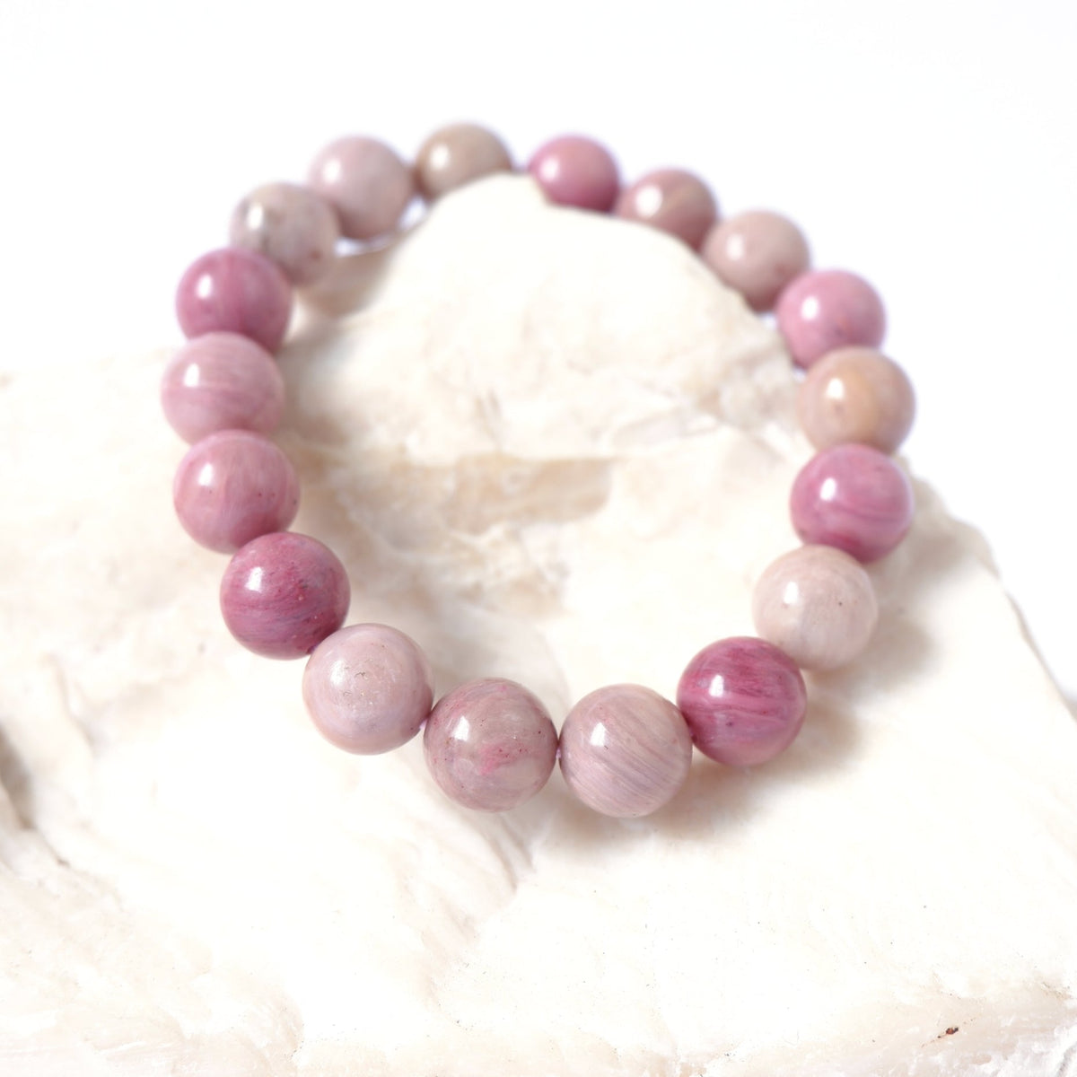 Pink Rhodonite Crystal Bracelet