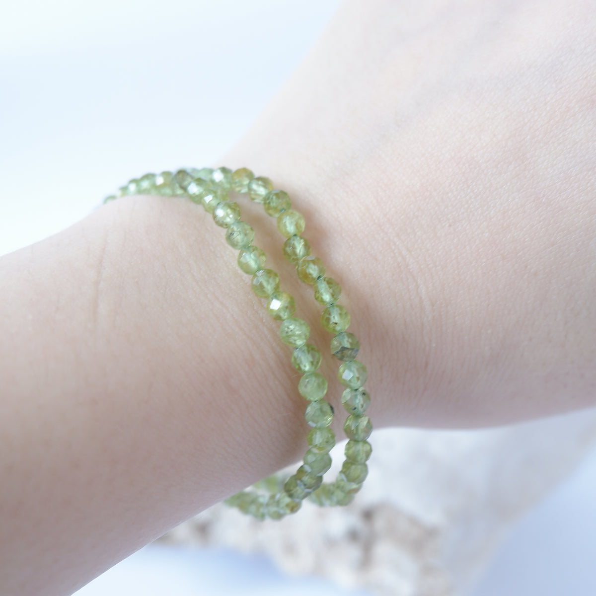 Peridot Crystal Bracelet - 4mm
