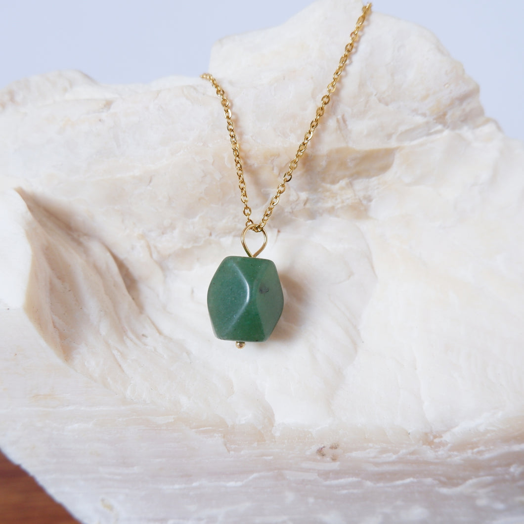 Aventurine Diamond Necklace