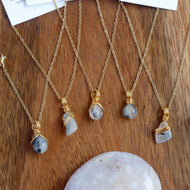 Free-form Tourmalinated Quartz Crystal Necklace