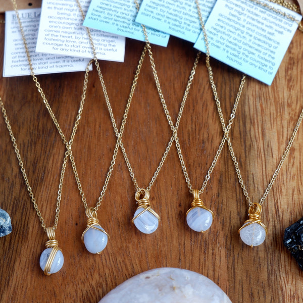 Free-Form Blue Lace Agate Necklace
