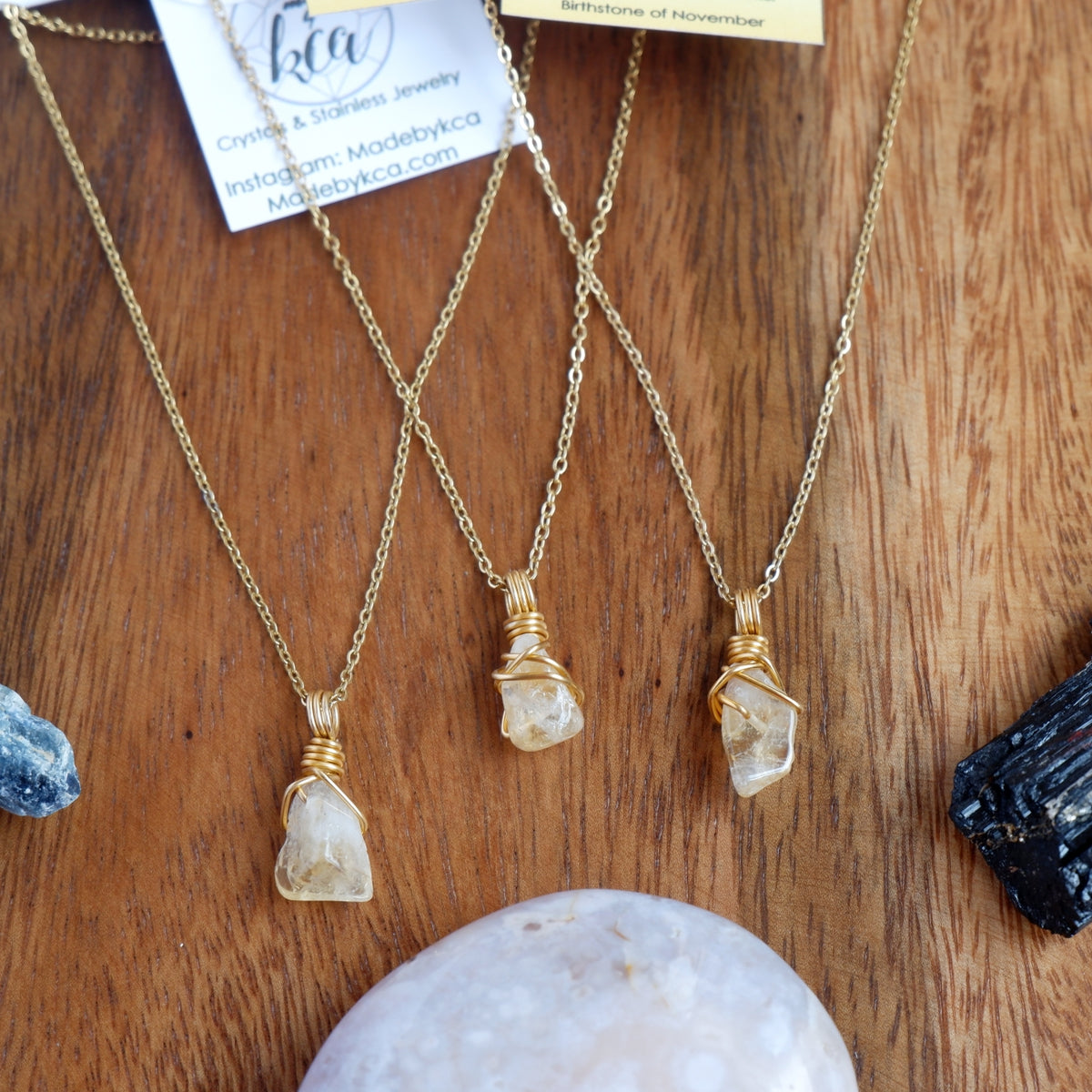 Free-form Citrine Yellow Quartz Necklace