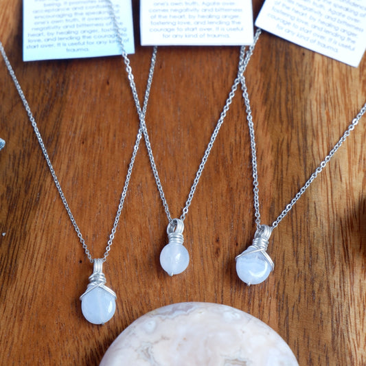 Free-Form Blue Lace Agate Necklace