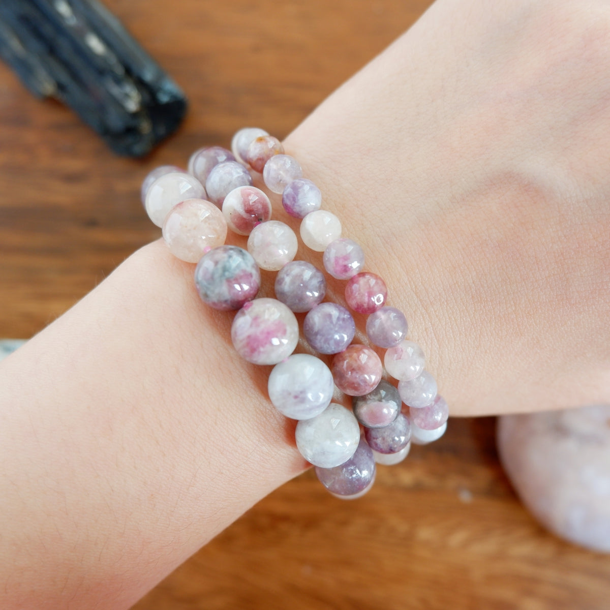 Pink Tourmaline Crystal Bracelet
