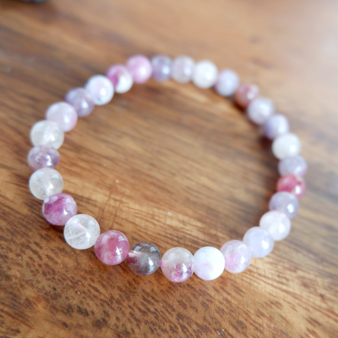 Pink Tourmaline Crystal Bracelet