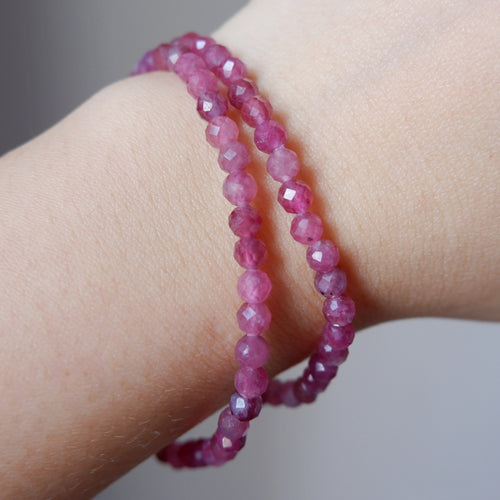 Pink Tourmaline Crystal Bracelet 4mm