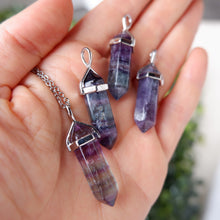 Rainbow Fluorite Double Terminated Necklace -24 inches