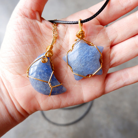 Moon and Star Necklace - Valentines Set