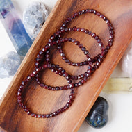 Garnet Cube Faceted Bracelet