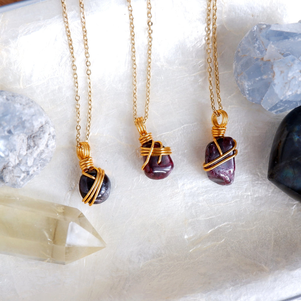 Free-form Garnet Necklace – Made by KCA