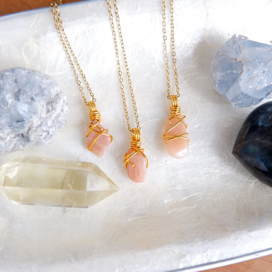 Freeform Sunstone Necklace