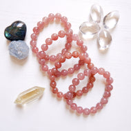 Strawberry Quartz Crystal Bracelet