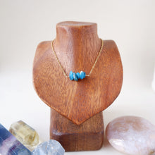 Gemstone Bar Necklace - Blue Apatite