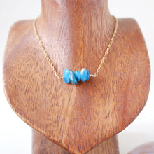 Gemstone Bar Necklace - Blue Apatite
