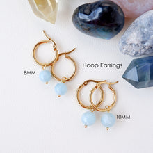 Hoop Earrings and Ear Hugger Earrings - Aquamarine