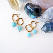 Hoop Earrings and Ear Hugger Earrings - Turquoise
