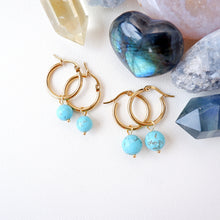 Hoop Earrings and Ear Hugger Earrings - Turquoise