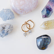 Labradorite Hoop Earrings