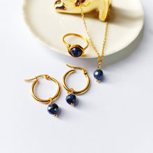 Blue Sapphire - Necklace, Earrings, Ring