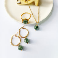 Green Seraphinite- necklace, earrings, ring
