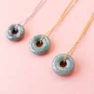 Jade Mini Donut Crystal Necklace