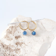 Crystal Hoop and Ear Hugger Earrings – Gold or Silver Stainless Steel with Natural Gemstones (Customizable)