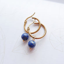 Crystal Hoop and Ear Hugger Earrings – Gold or Silver Stainless Steel with Natural Gemstones (Customizable)