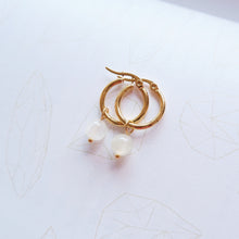 Crystal Hoop and Ear Hugger Earrings – Gold or Silver Stainless Steel with Natural Gemstones (Customizable)