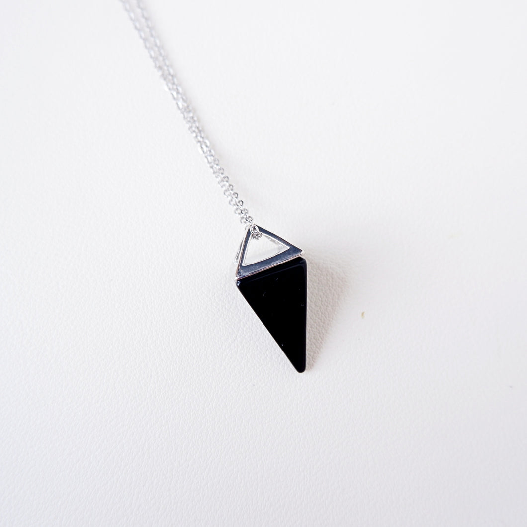 Onyx Pyramid Pendulum Necklace