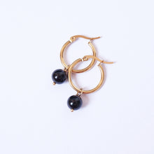 Crystal Hoop and Ear Hugger Earrings – Gold or Silver Stainless Steel with Natural Gemstones (Customizable)