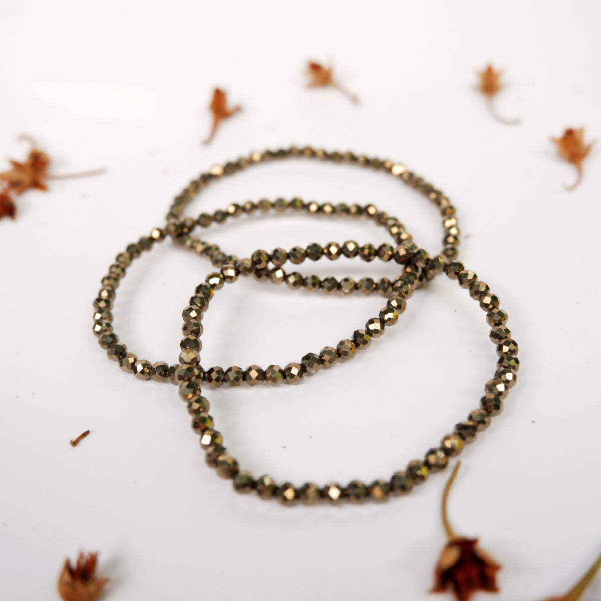 Pyrite Crystal Bracelet - 4mm Faceted