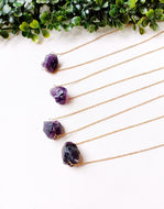 Dark Amethyst Raw Crystal Necklace