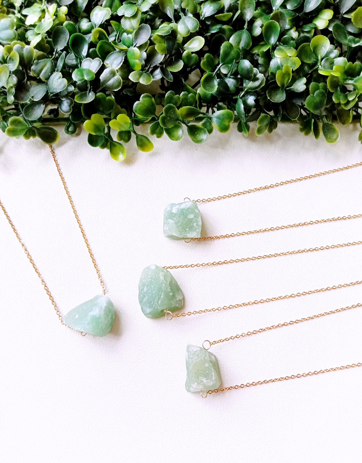 Green Aventurine Raw Crystal Necklace