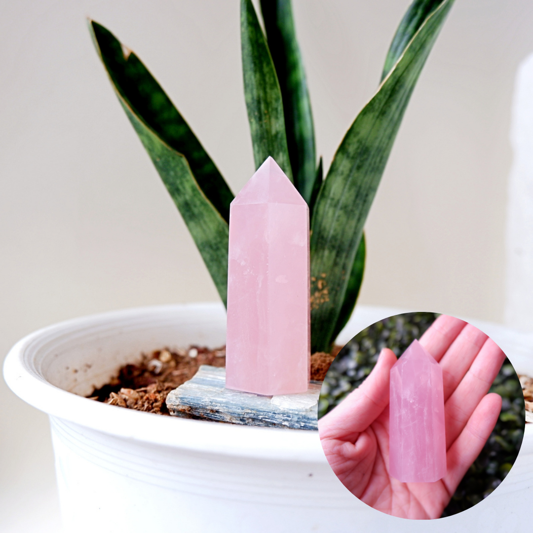 Rose Quartz Terminated Tower Crystal