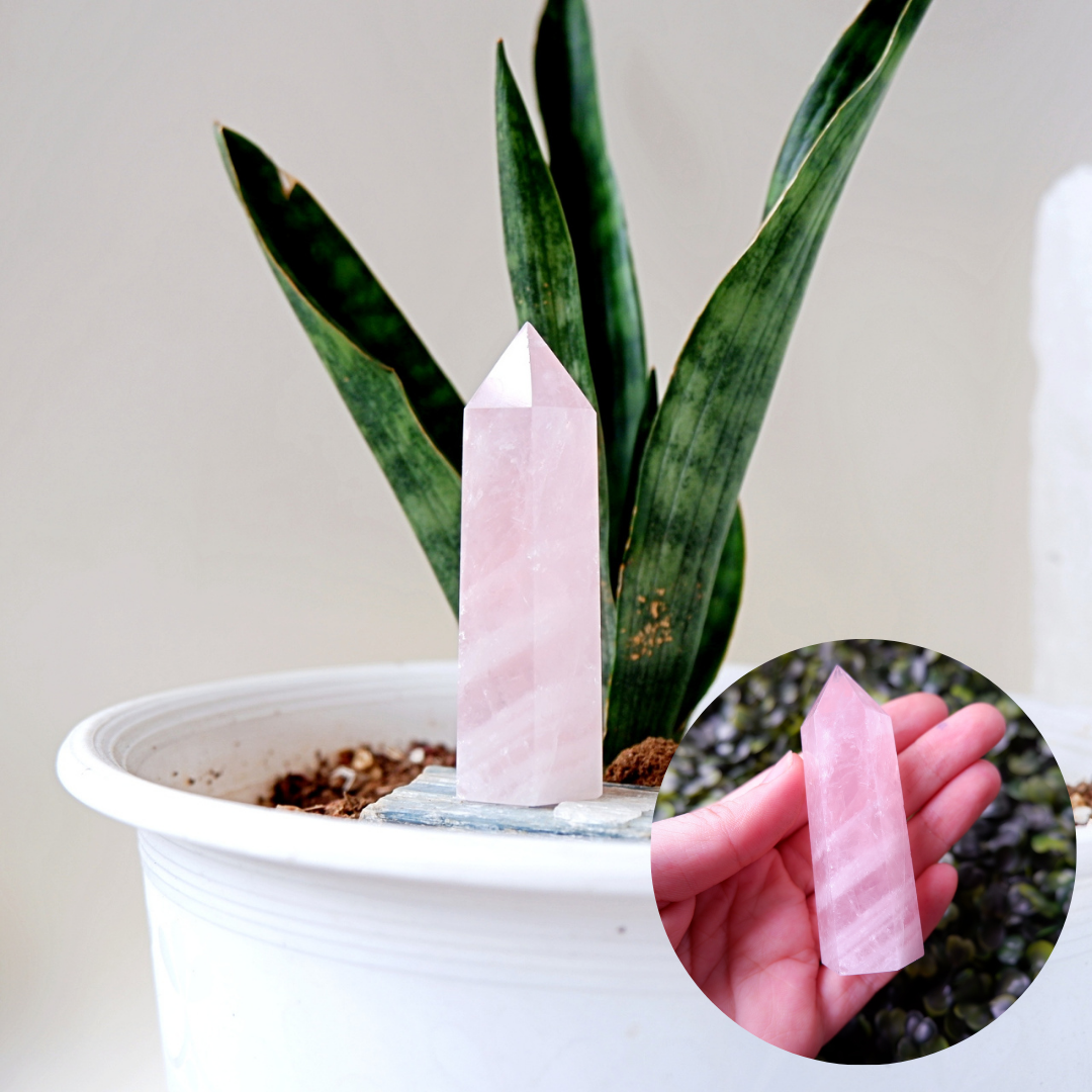 Rose Quartz Terminated Tower Crystal