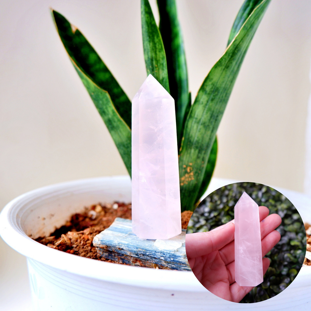 Rose Quartz Terminated Tower Crystal