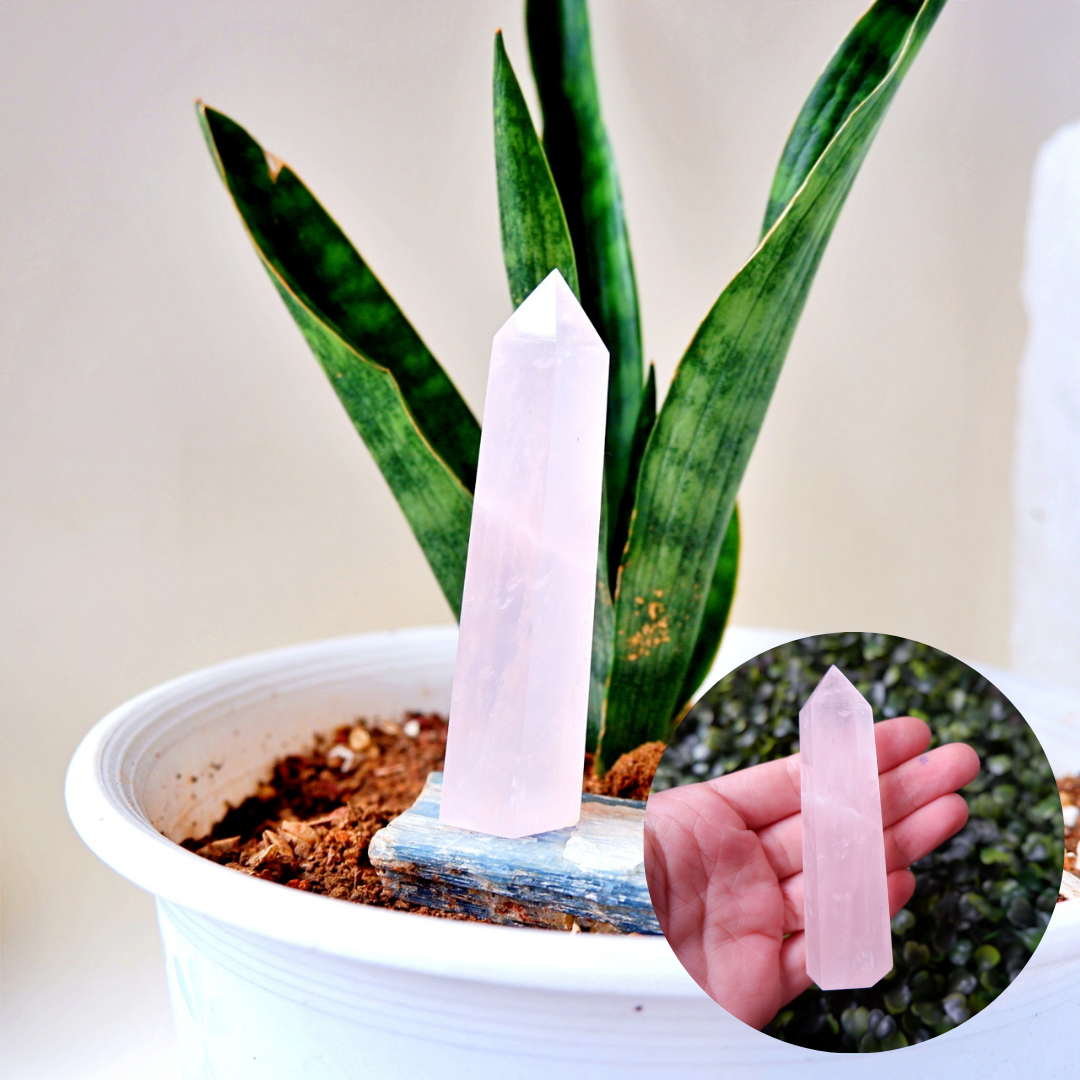 Rose Quartz Terminated Tower Crystal