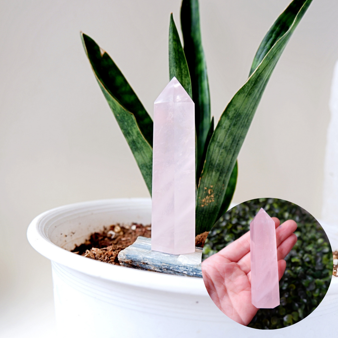 Rose Quartz Terminated Tower Crystal