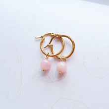 Crystal Hoop and Ear Hugger Earrings – Gold or Silver Stainless Steel with Natural Gemstones (Customizable)