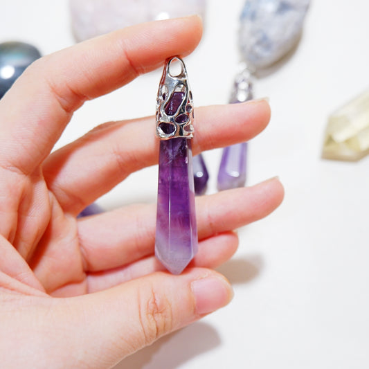 Amethyst Icicle Necklace - Pendant Series