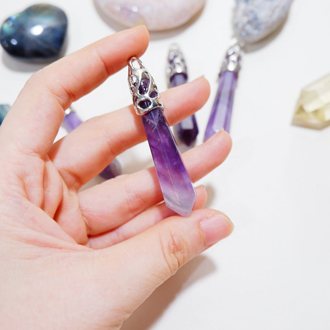 Amethyst Icicle Necklace - Pendant Series
