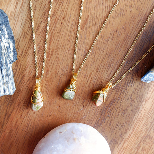Unakite Free-Form Necklace | Crystal of Growth and Renewal