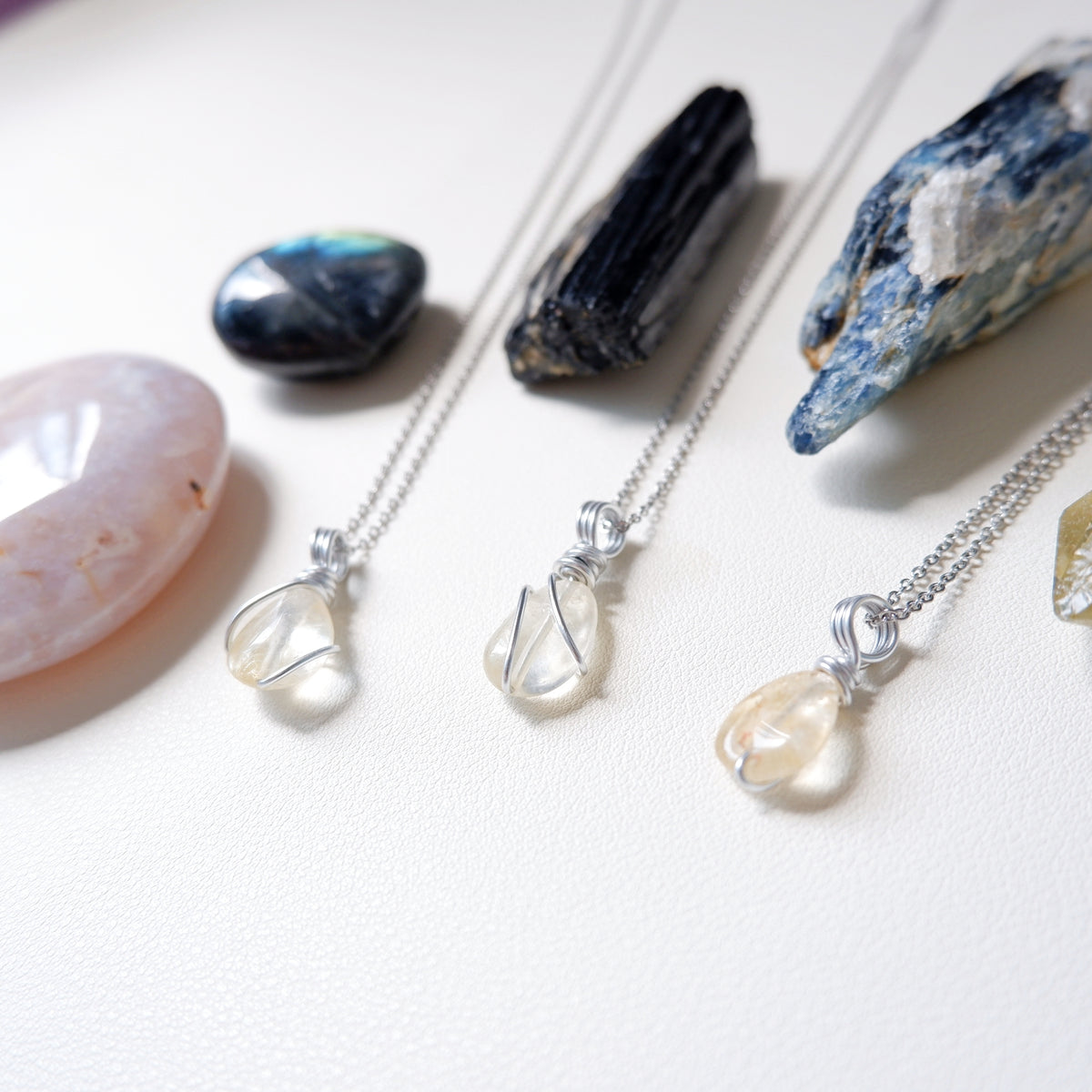 Free-form Citrine Yellow Quartz Necklace - Oval