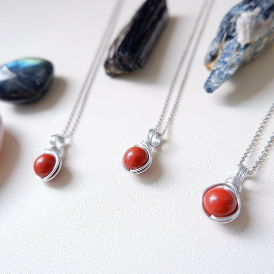 Dew Necklace - Red Jasper