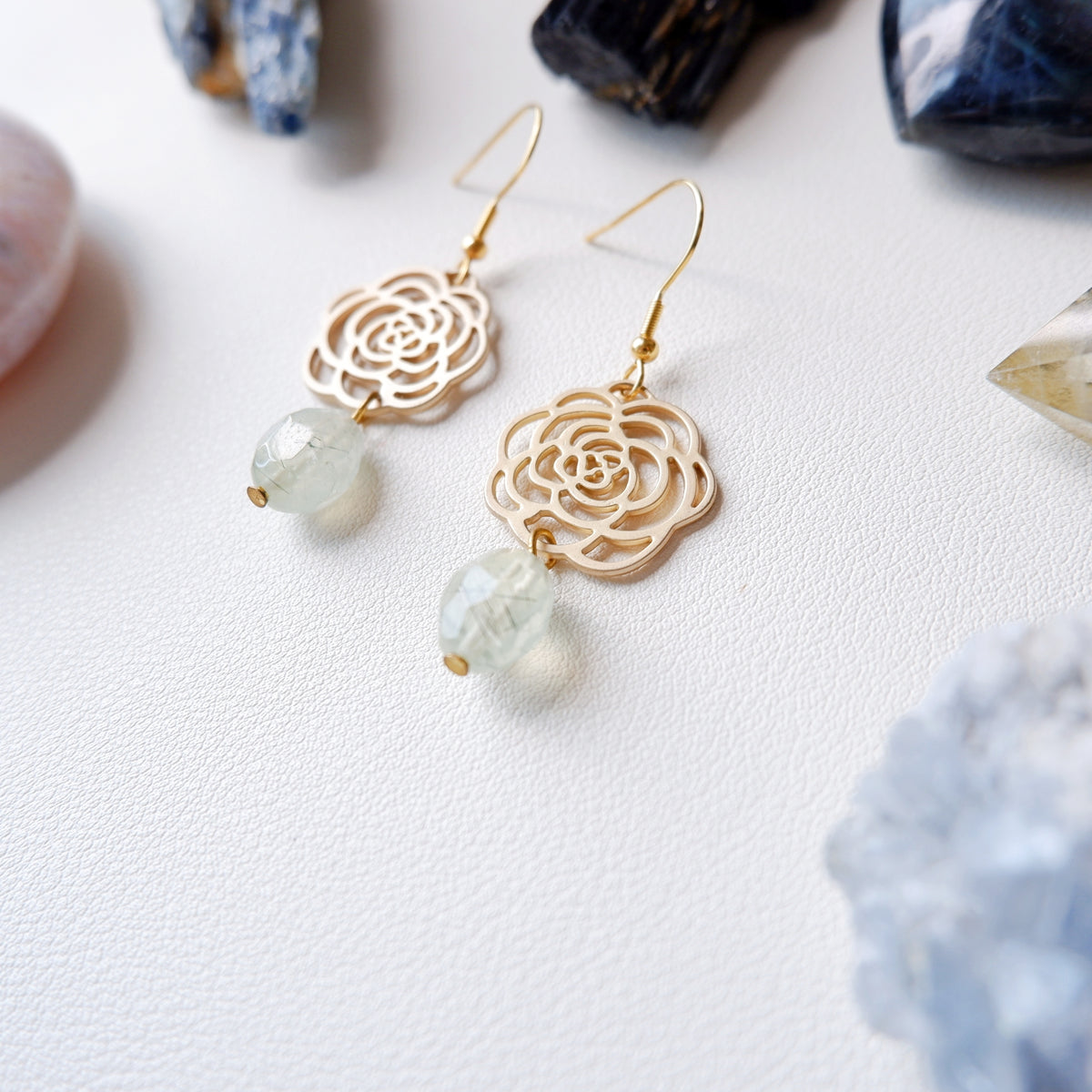 Belle Earrings - Prehnite