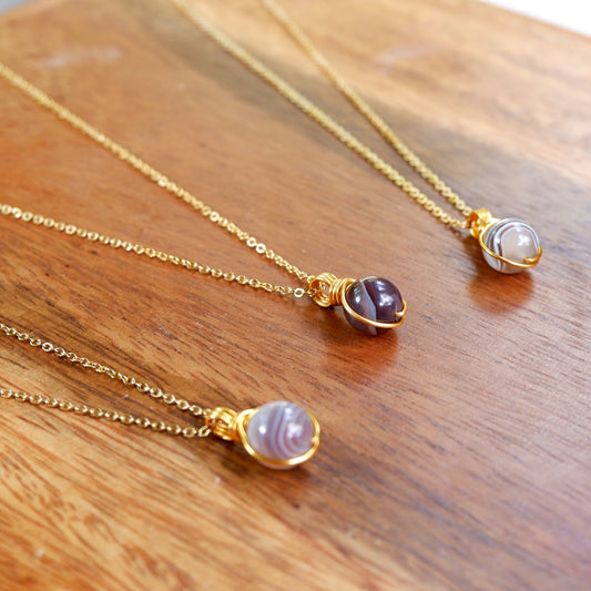 Dew Necklace - Botswana Agate