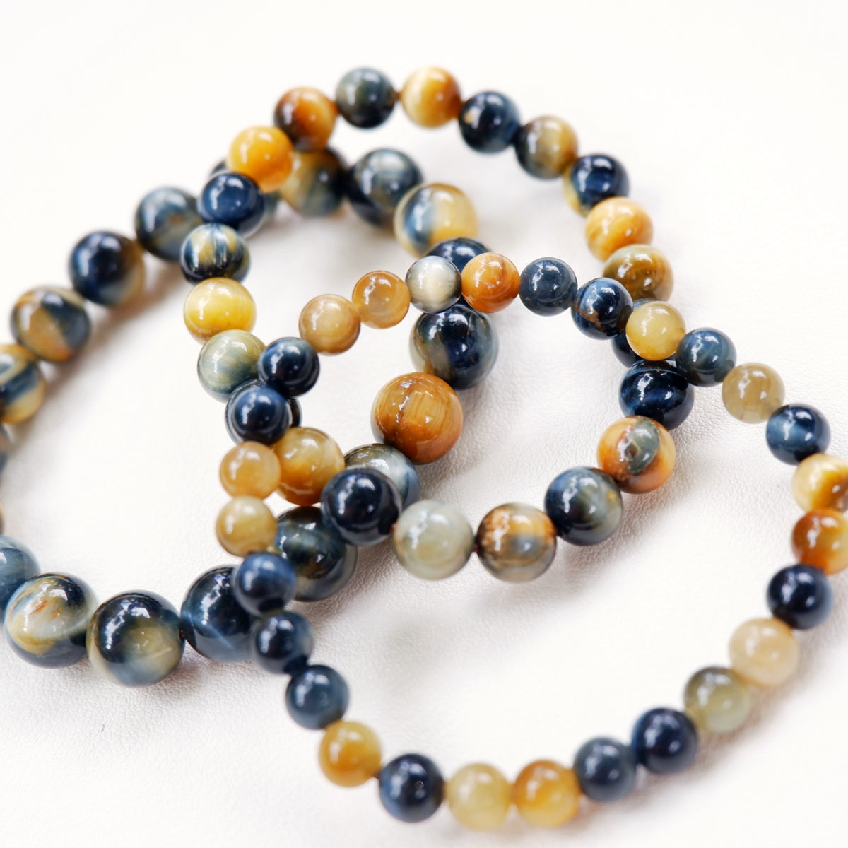 Blue Yellow Tiger's Eye Crystal Bracelet
