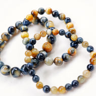 Blue Yellow Tiger's Eye Crystal Bracelet