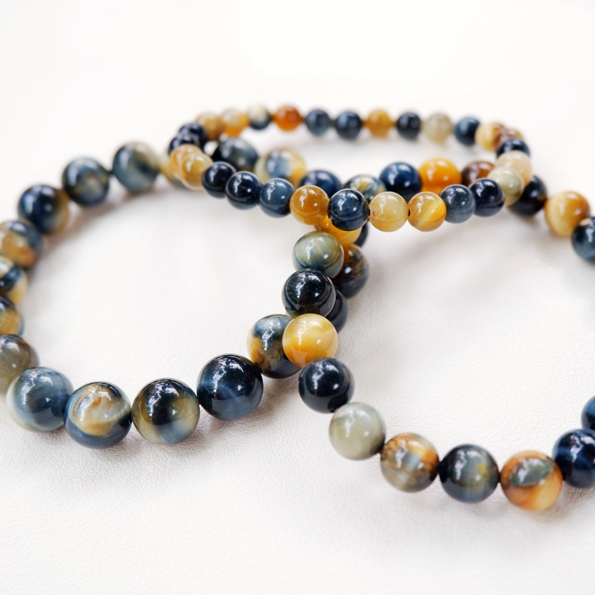 Blue Yellow Tiger's Eye Crystal Bracelet