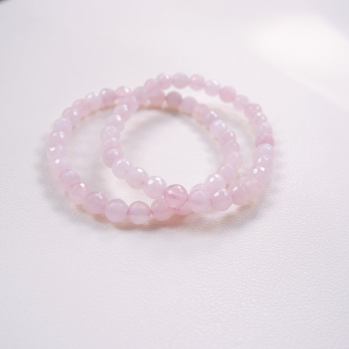 Rose Quartz Faceted Crystal Bracelet